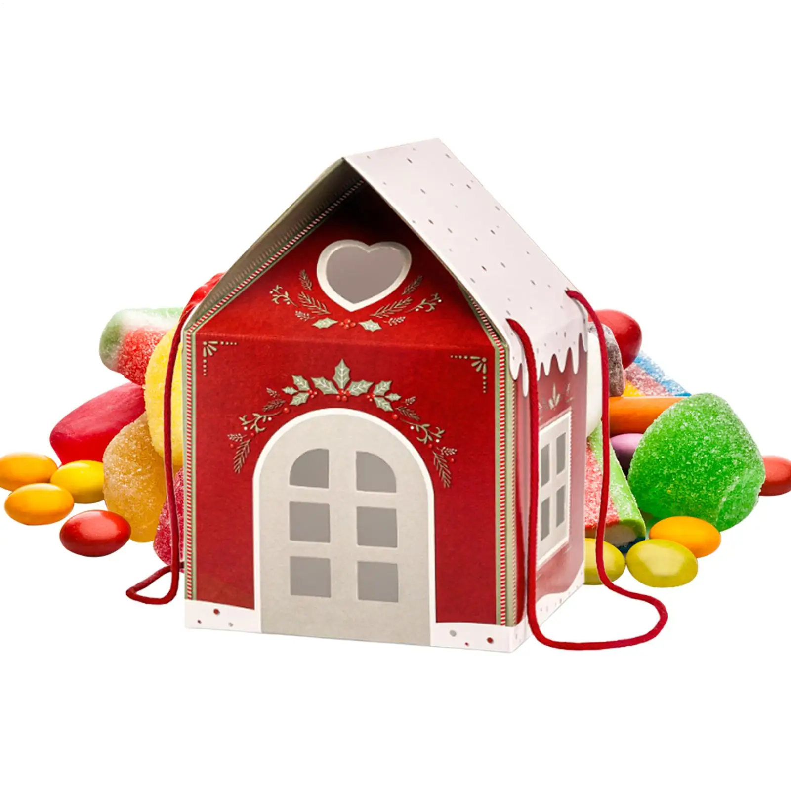 Christmas Cottage Gift Box 3D Pop-up Christmas House Paper Snack Container Holiday Candy Wrapping Box For Chocolate Fruits - Image 2
