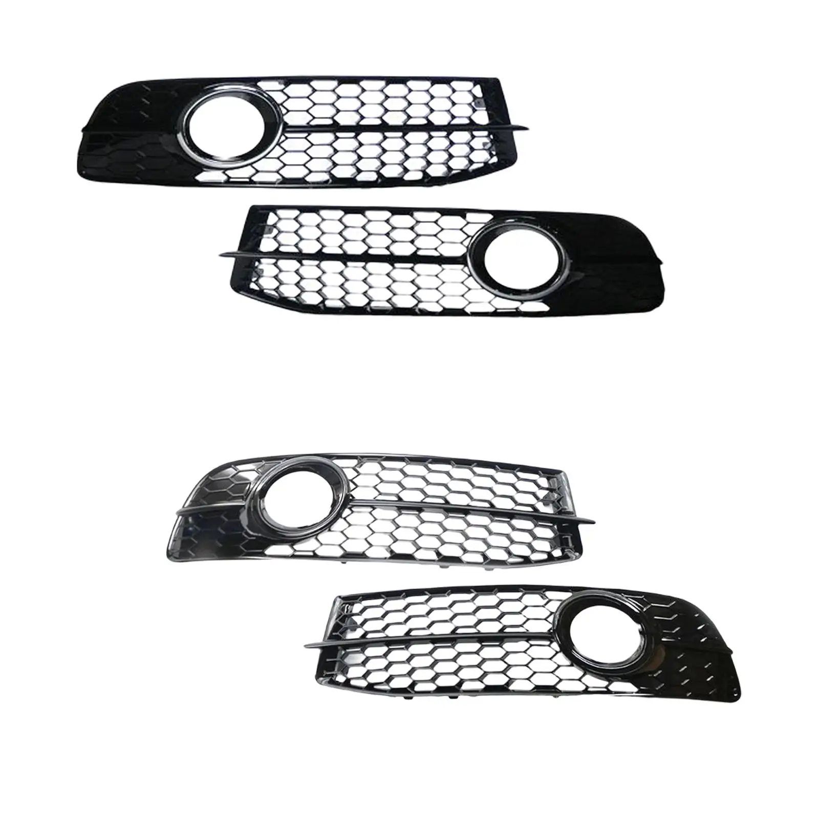 

Pair Fog Light Grille Covers Front Bumper PP Plastic Replacement for Audi A6 C6 S-line Facelifted Auto Accessories 2008-2011