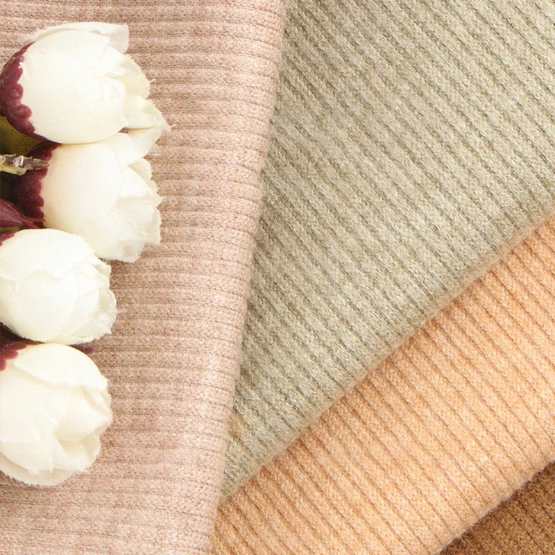 100x160cm Elastic Imitation Cashmere Knitted Fabric Woolen Spandex Thick Rib Fabric For Diy Sewing Winter Warm Cardigan Sweaters