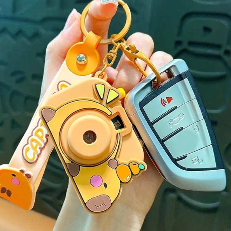 Animal Camera Shaped Keychain Projector Decoration Vibrant Color Choice Creative Gift Jewelry Bag Decoration Y08E