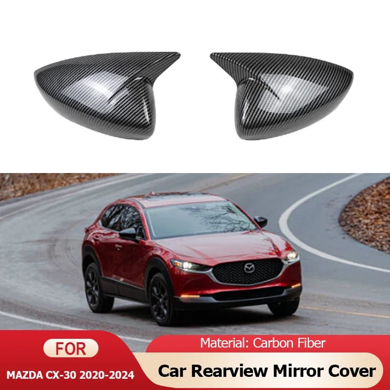 

Car Rearview Side Mirror Cover Wing Cap Exterior Door Rear View Case Trim Accessories for Mazda CX-30 CX30 CX 30 DM 2020~2024