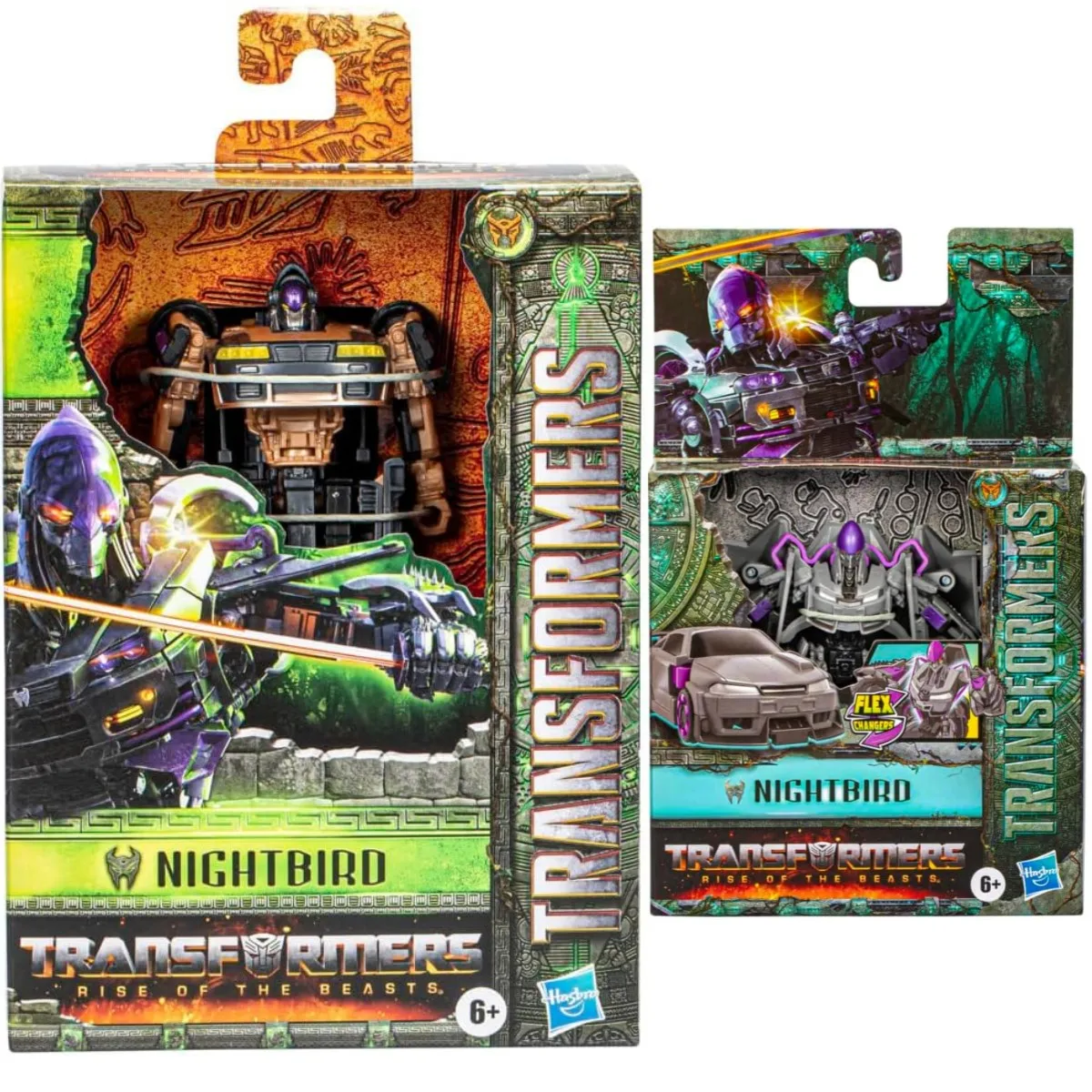 Hasbro Transformers Toys película 7 Deluxe Nightbird Rise of The Beasts Flex Changers Nightbird figura de acción Robot juguete para regalo