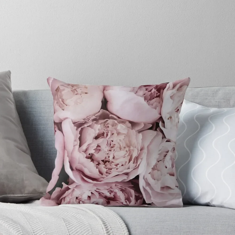 

Pink Peonies Throw Pillow pillowcases for sofa cushions luxury decor pillow