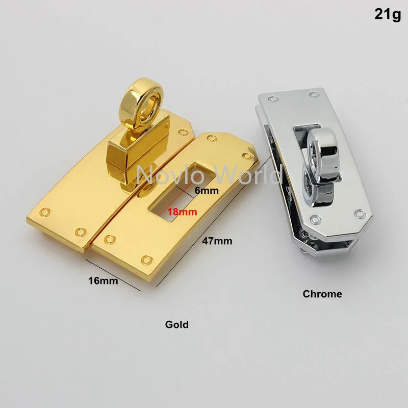 1-10-50sets 2 colors 47*16mm chrome color hot sale products turn lock for leather bracelet metal