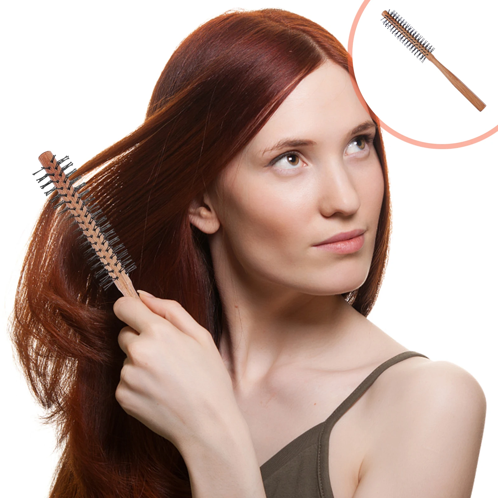 

Hair Comb Cylinder Curly Combs Curling Styling Black Barbershop Wooden Hairdressing Salon Supplies