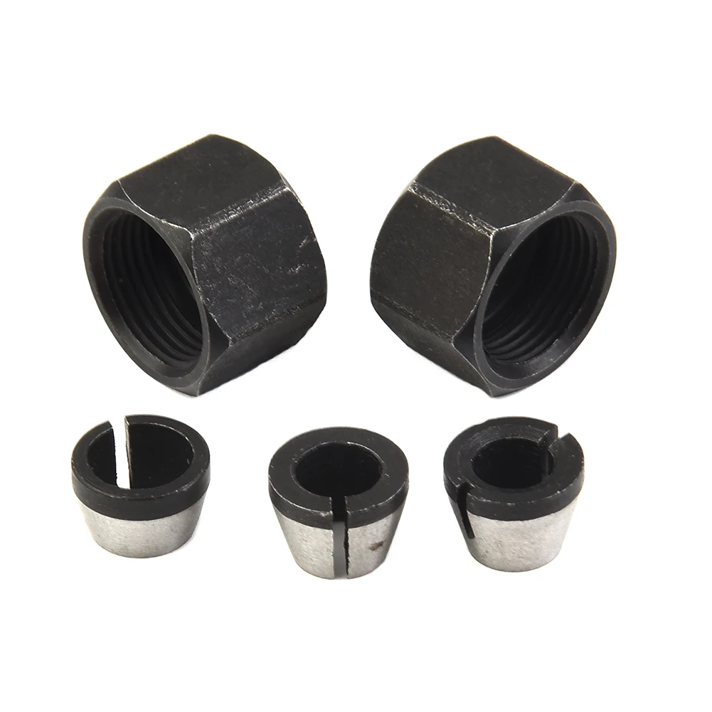 5pcs/set Trimmer Chuck Router Drill Shank Adapter 1/4" 6mm 8mm For Engraving Trimmer Chuck Conversion