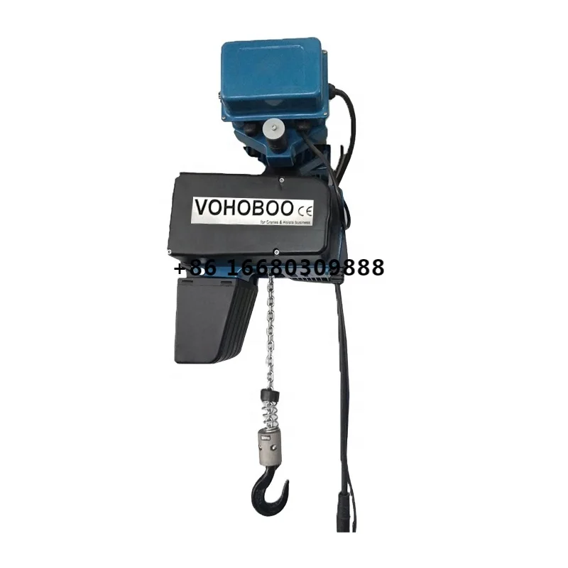 

125 kg 500 kg 2 ton European standard fixed trolley type easy maintenance HH electric chain hoist in workshop