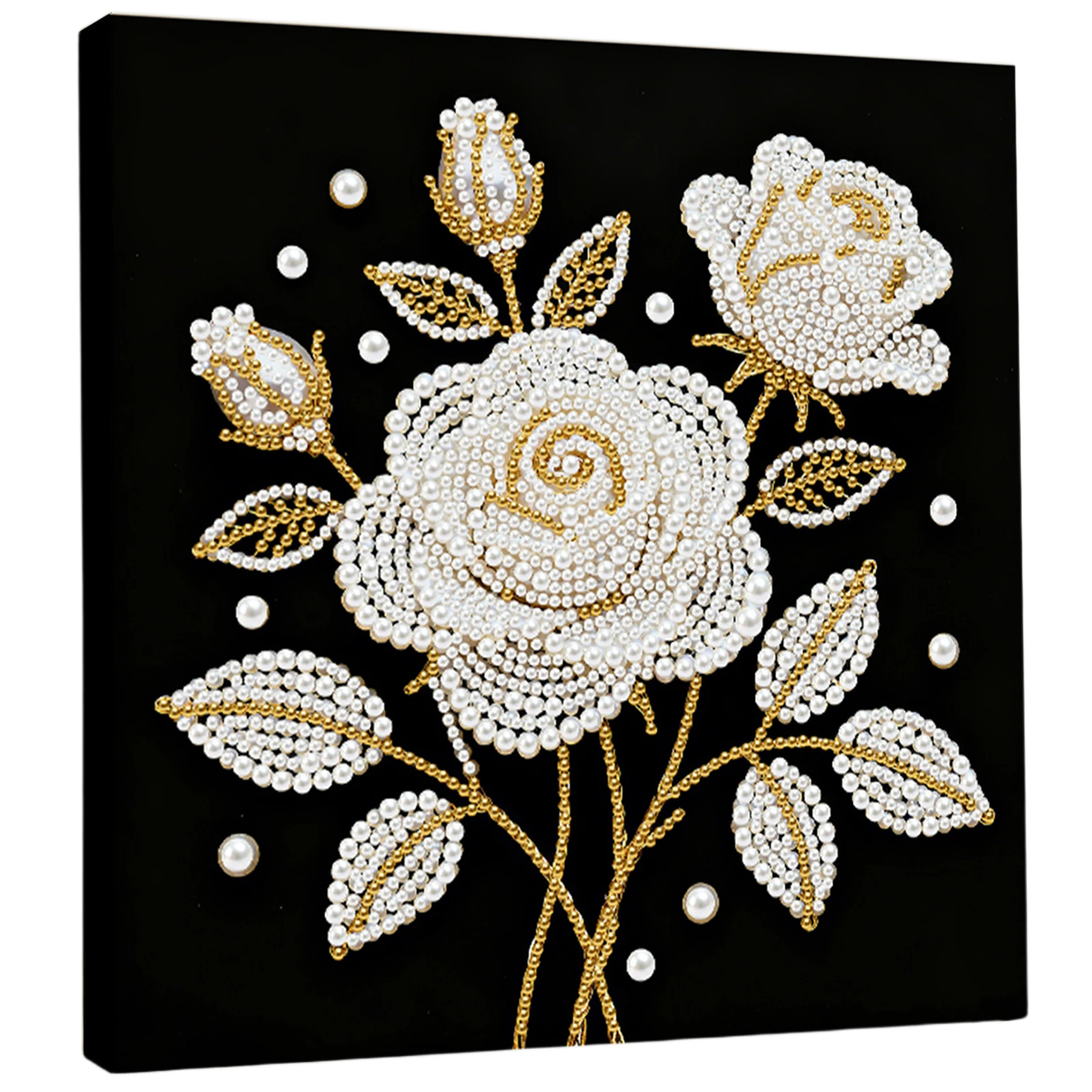 

Rose DIY Pearl Painting Kit for Adults Home Wall Decor 25x25cm With Frame