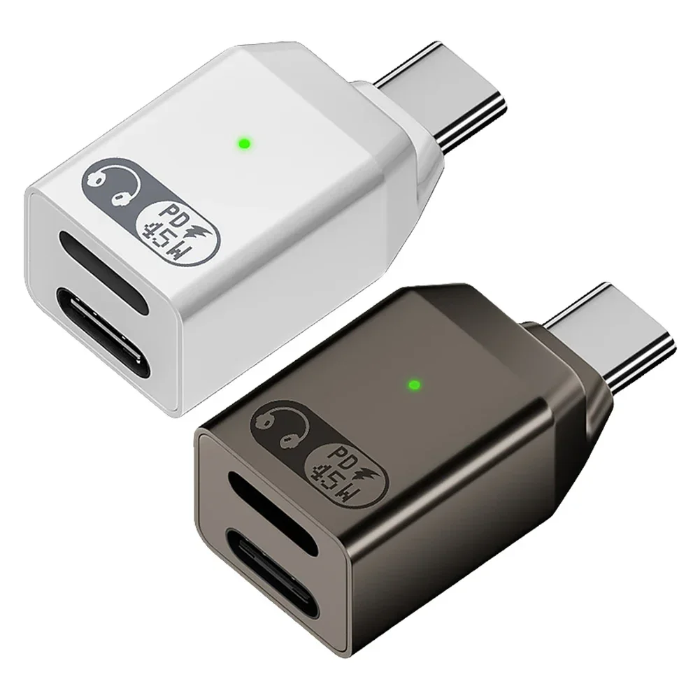 2-in-1 USB C To IOS Audio Adapter PD 60W Fast Charging Type C Fast Charging Adapter USB C Splitter for iPhone 16 15 Macbook