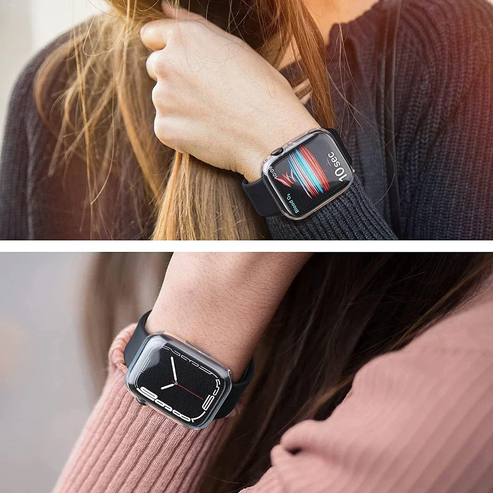 واقي للشاشة لساعة أبل 45 مللي متر 41 مللي متر 44 مللي متر 40 مللي متر 42 مللي متر 38 مللي متر غطاء ممتص للصدمات كامل لساعة أبل 9 8 7 SE 6 5 4 3 2 1 #6