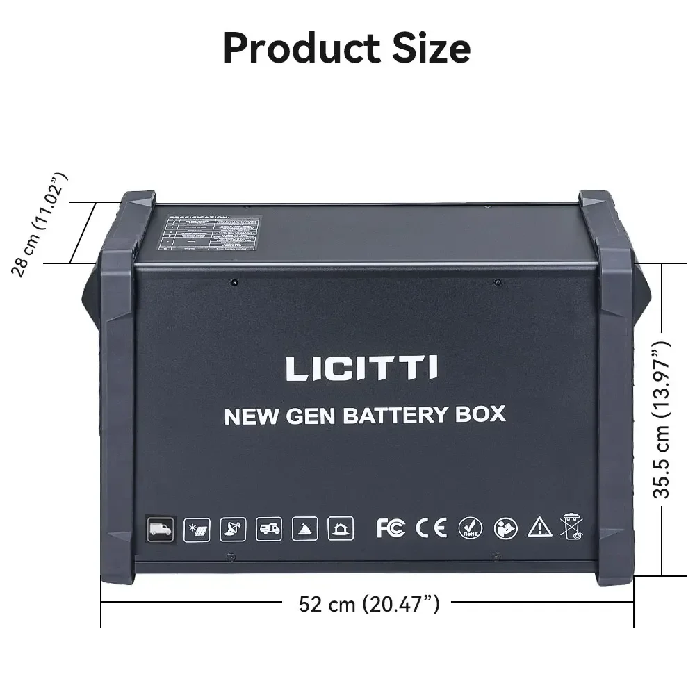 LICITTI 200Ah 12V متعددة الوظائف فارغة ليثيوم AGM جل الرصاص الحمضية لتقوم بها بنفسك صندوق بطارية مع العاكس لأنظمة الطاقة الشمسية خارج الشبكة
