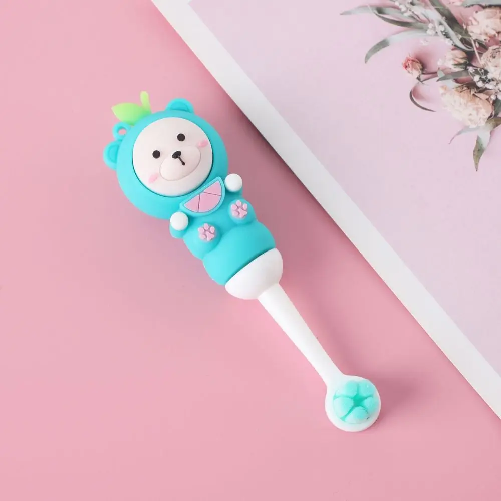 Slide Handle Baby Care Product Bear Food Grade Children's Toothbrush Cleaning Toothbrush  Toothbrush Silicone Toothbrush