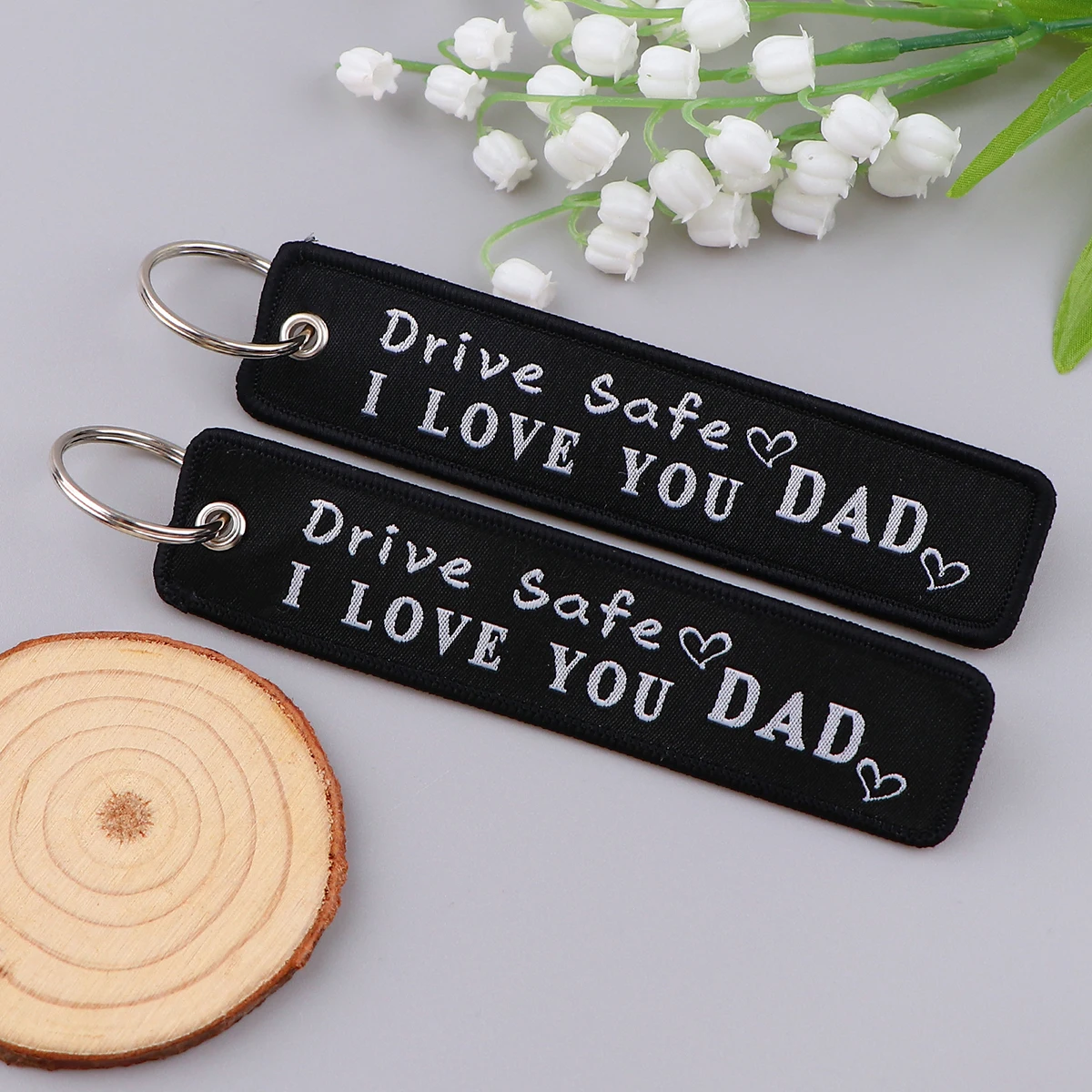 Ride Safe Embroidery Key Fobs Drive Safe Key Tags Keychain For Motorcycles Cars Key Ring Accessories Backpack Chaveiro Gifts