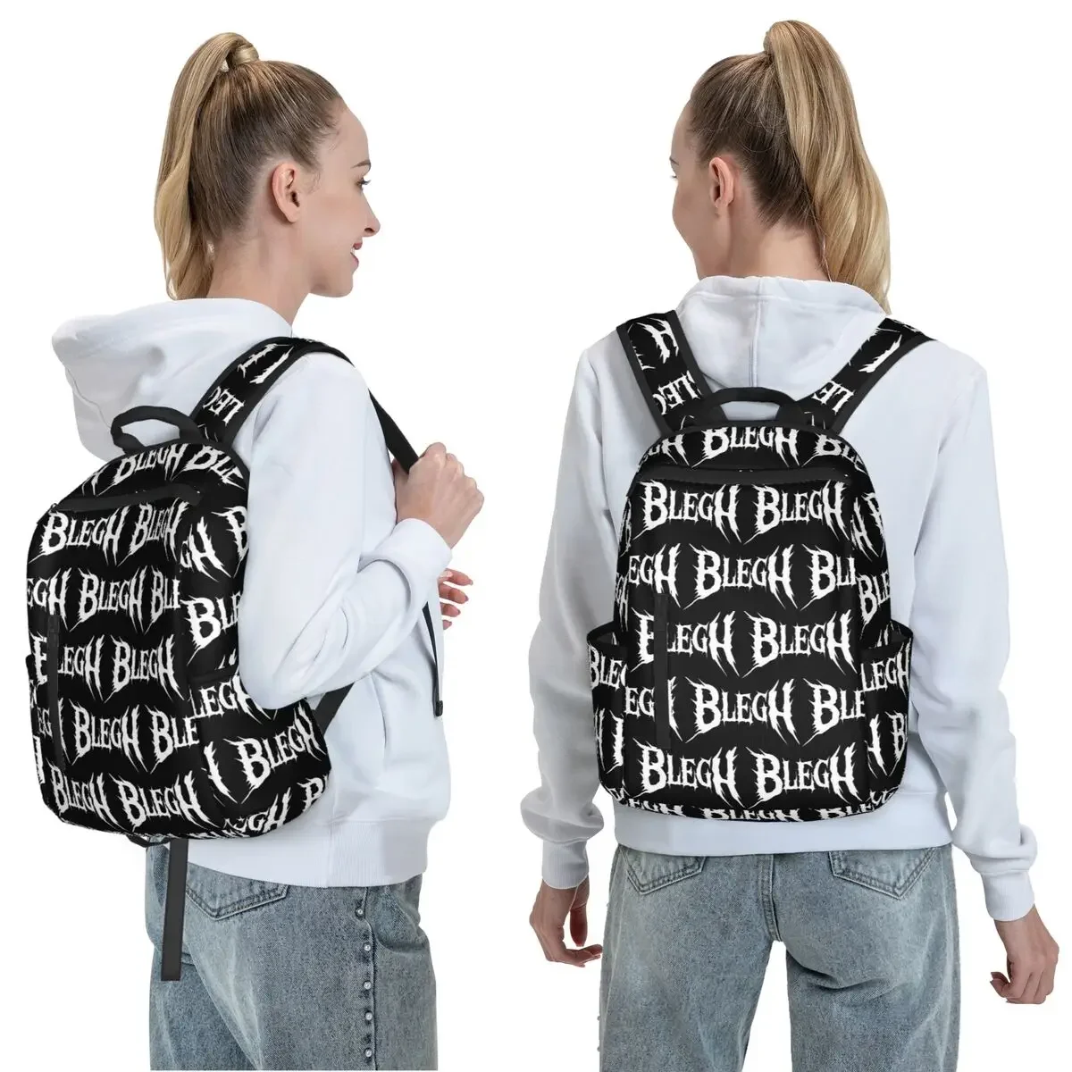 Blegh Heavy Metal Metalcore Deathcore Backpack Large Capacity Boys Girls BookBag School Bag Shoulder Bags for Men Women