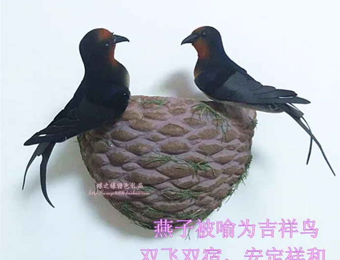 

European style ornaments The little swallow swallow nest nest bird nest Nursery Decor Home Furnishing swallow model creative