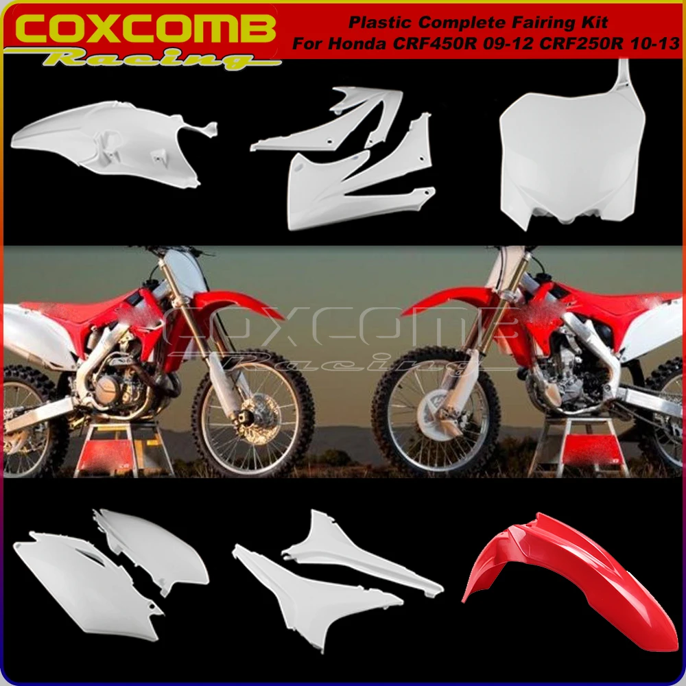 Full Set Plastic Complete Fairing Kit Bodywork For Honda CRF250R CRF450R CRF 250 450 Fender Mudguard Side Panel Shroud Cover