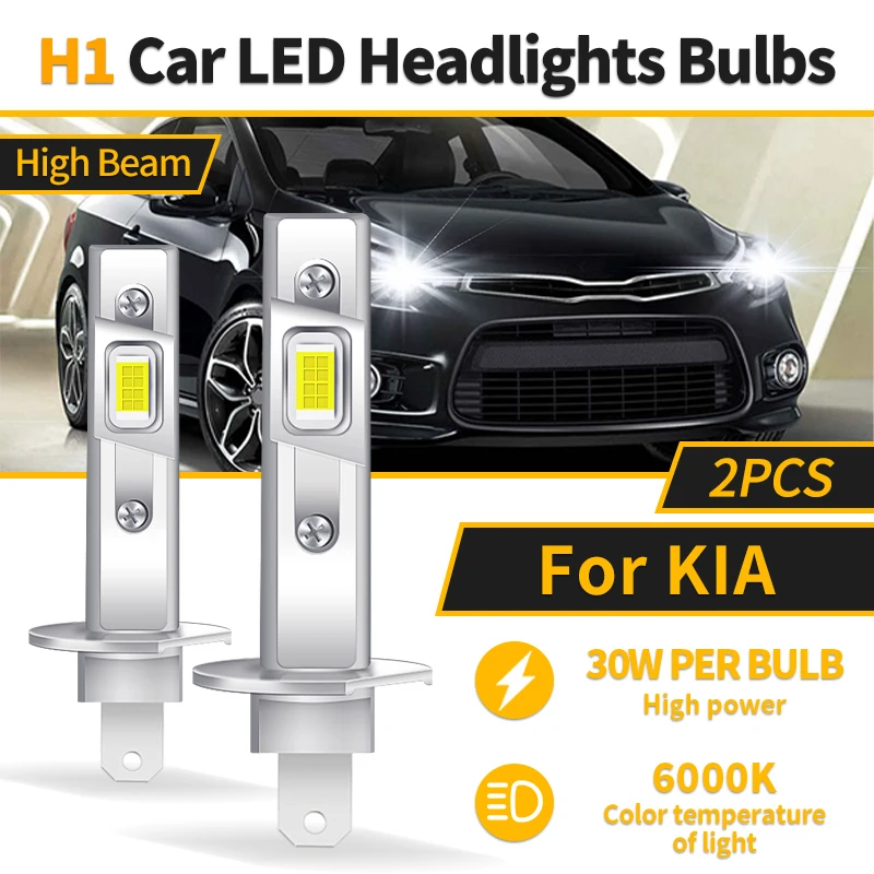 Canbus H1 LED Light Car Headlights 1:1 Mini Size LED White Bulb 6000K 9600LM Auto Lamp High Beam For KIA Forte Koup 2010-2016