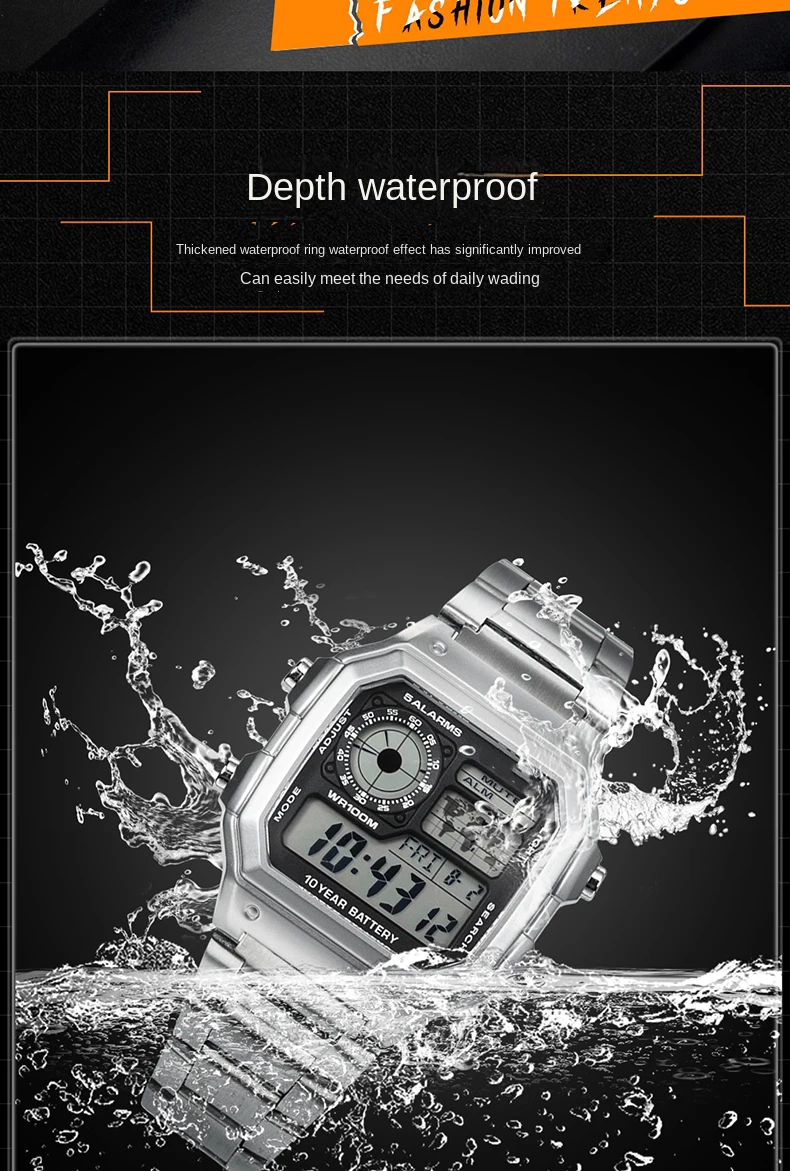 Für Casio AE1200 Gehäuse-Modifikationskit, Vollmetallgehäuse 3299, AE-1200 Lünetten-Glas-Wasserdichtungsring-Kit, 304 Edelstahlteile – Detail 5