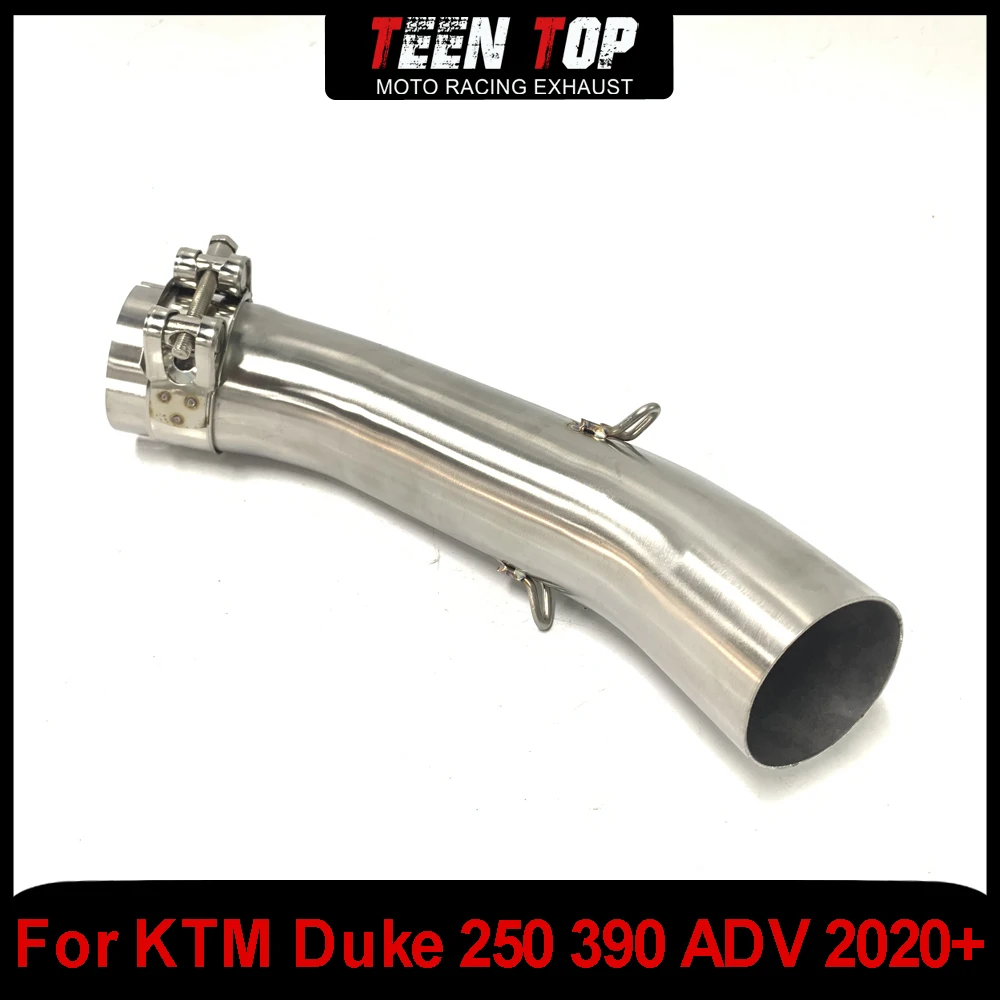 

For KTM DUKE 250 390 ADV Exhaust Connection Pipe Motorcycle Escape Exhaust Middle Pipe Steel DUKE 390 Adventure 2020 2021 2022