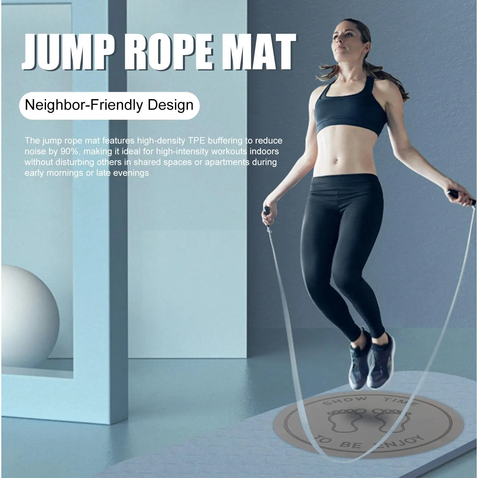 Premium Jump Rope Mat Shock Absorption And Sound Insulation Household Mute Mat Indoor Outdoor Fitness Sports Yoga Mat ﻿