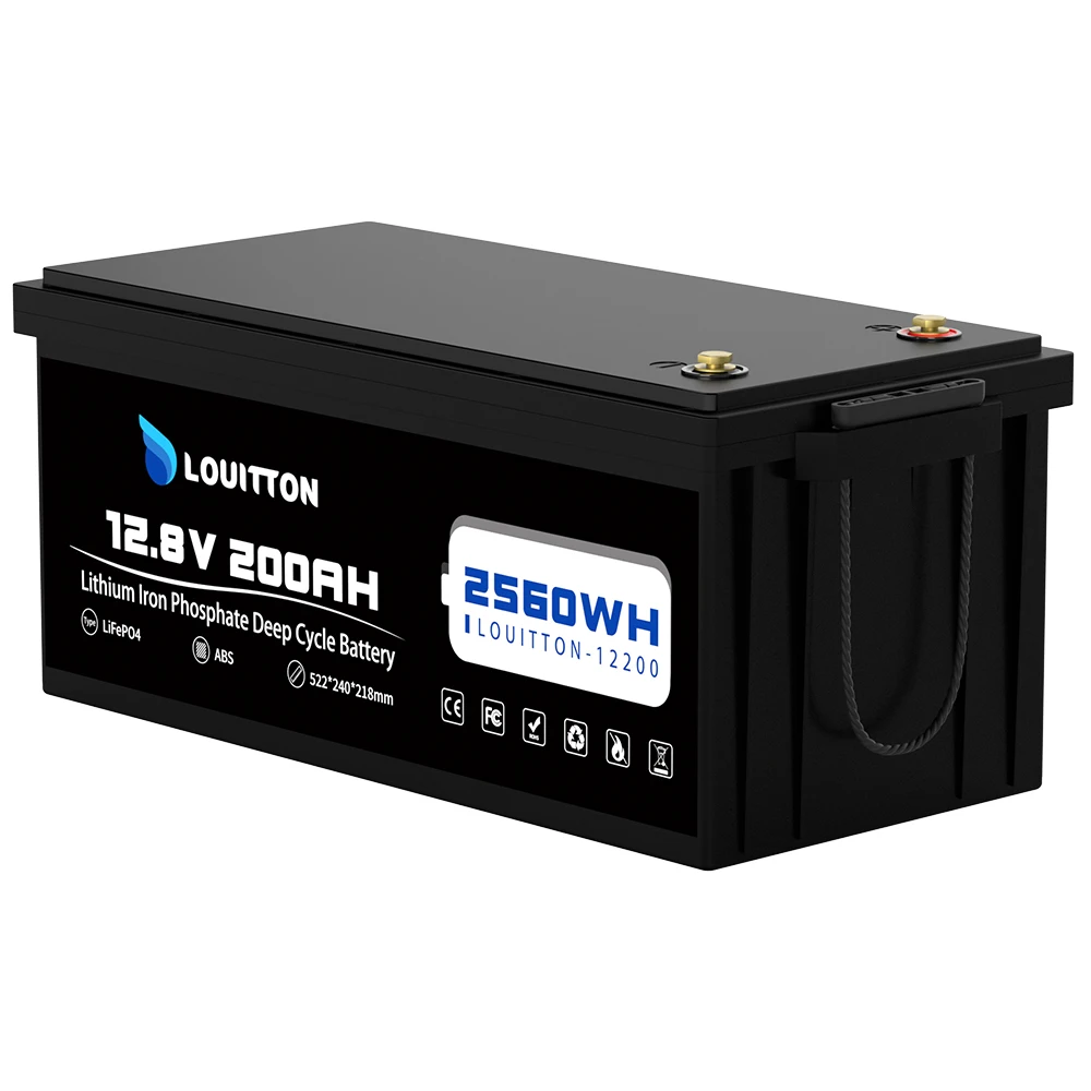 Bateria litowa LiFePO4 12V 200Ah, 200A BMS, akumulator litowy 6000+ głębokich cykli do kampera, systemu solarnego, domu kempingowego, łodzi rybackiej