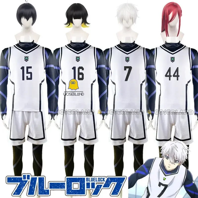 Anime Blue Lock Nagi Seishirou Team White Uniform Cosplay Costume Bachira Meguru Wig Football Jersey Sportswear Chigiri Hyouma R