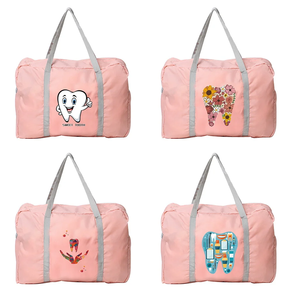 Travel Handbag Casual Teeth Pattern Printing Series Luggage Check-inUnisex Casual Portable Durable Travel Accessories