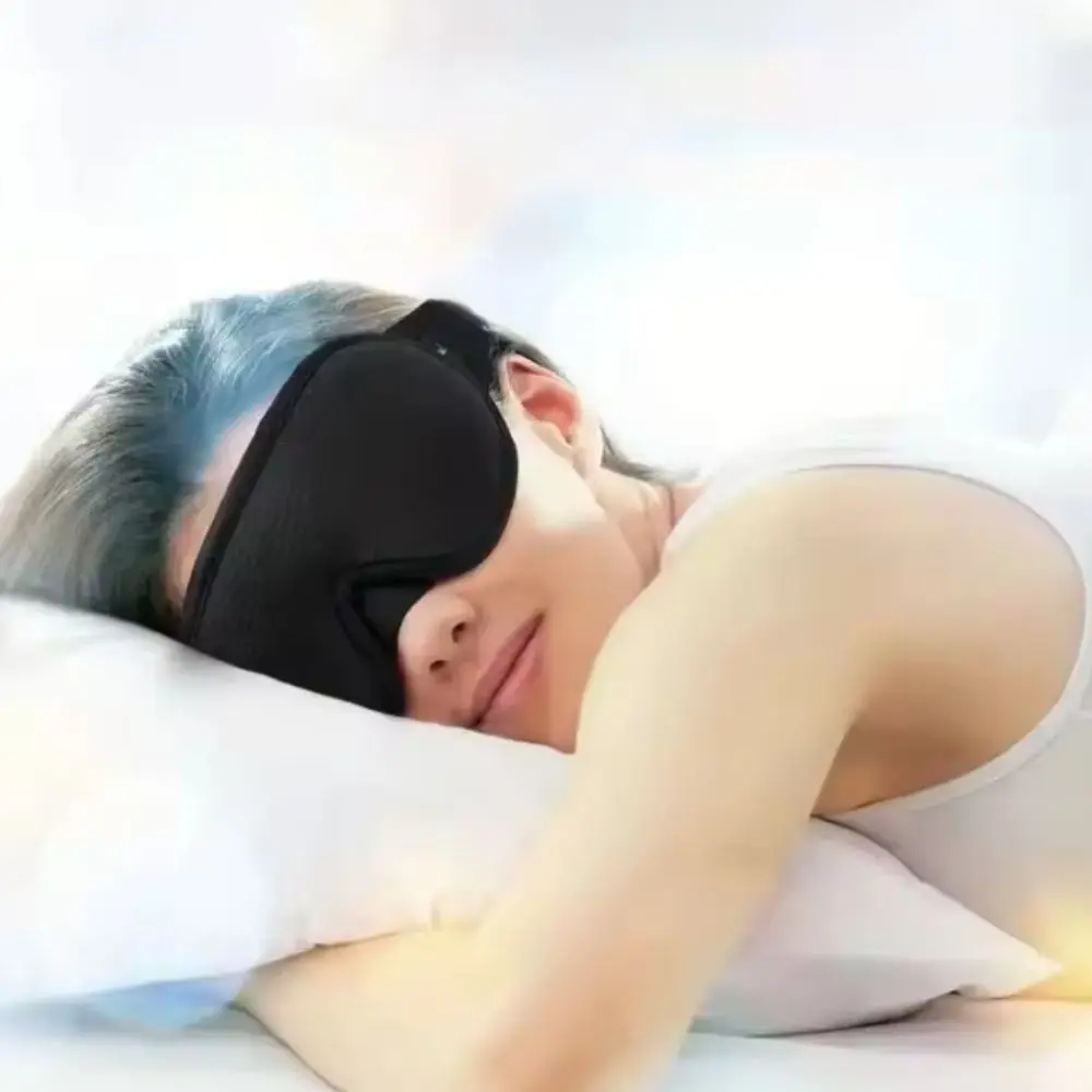 Universal Breathable 3D Sleep Mask Adjustable Memory Cotton Sleeping Aid Eye Mask Soft Blockout Light Eye Cover Travel