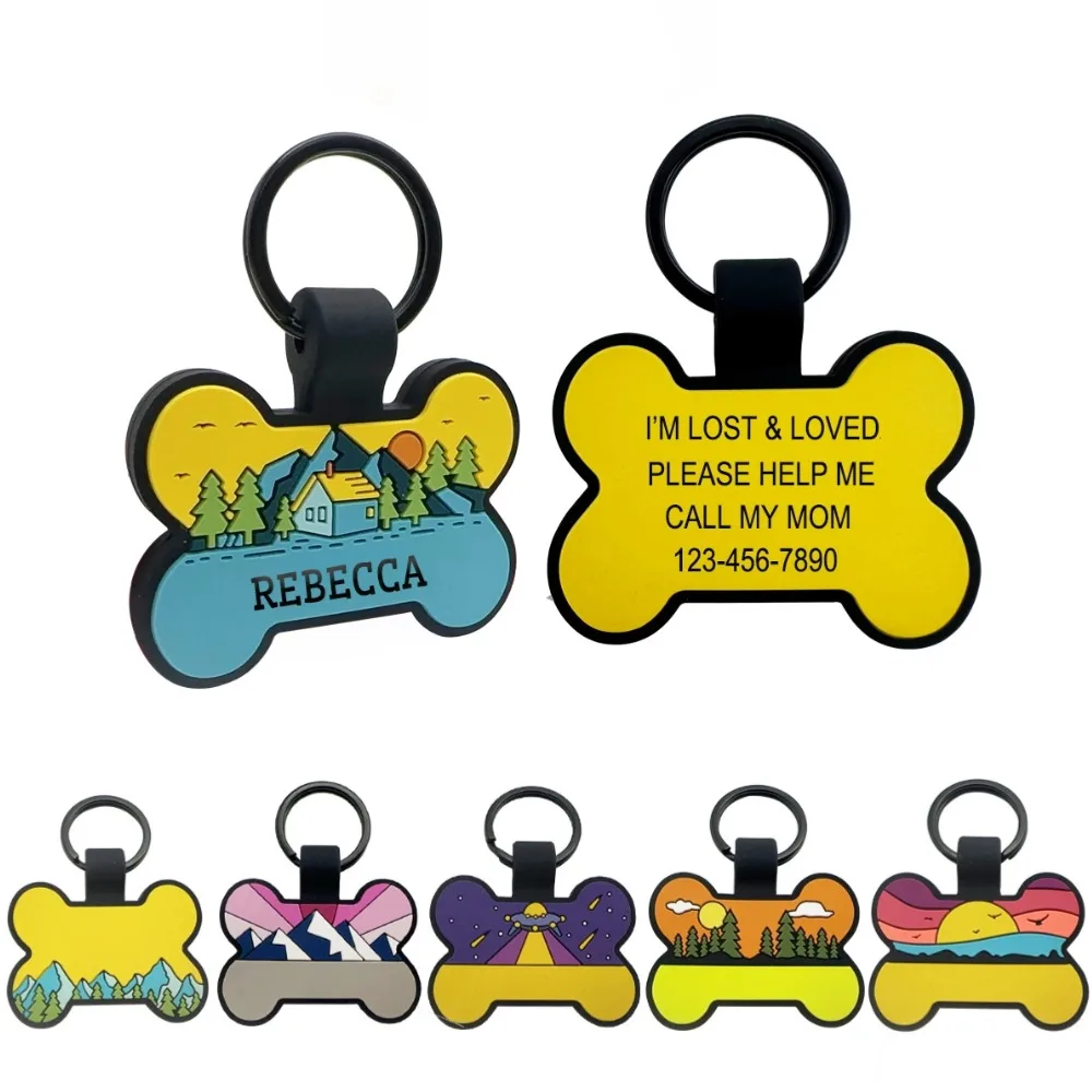 Étiquette Anti-perte en Silicone pour animaux de compagnie, collier pour chiot et chien, Accessoires personnalisés pour chiens, étiquettes d'identification personnalisées pour animaux de compagnie, pendentif, nouvelle collection