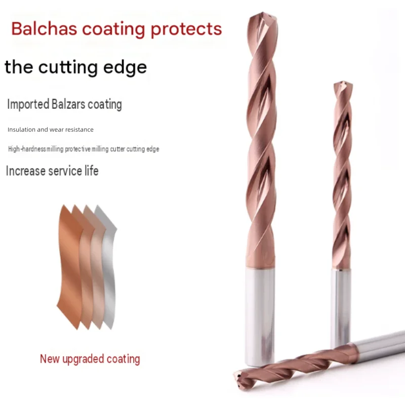 12D Internal Coolant Tungsten Steel Drill Bit 140° Point Angle Through Coolant Twist Drill Deep Hole Solid Carbide Drill