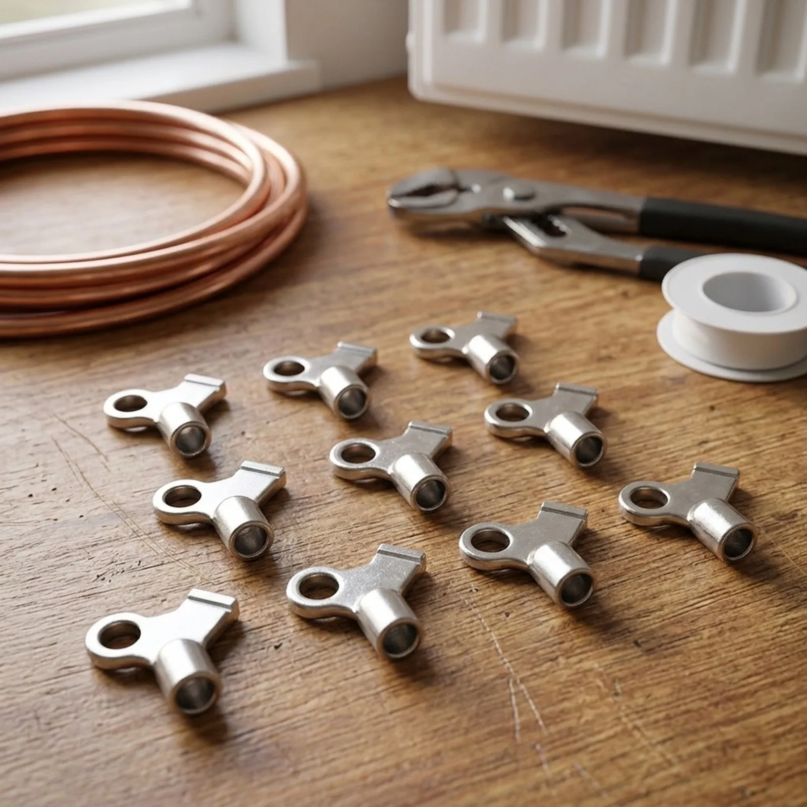 Air Vent Keys Radiator Keys Plumbing Maintenance for sliver Zinc Alloy Radiator Tools Vents Valve Compatibility Efficient