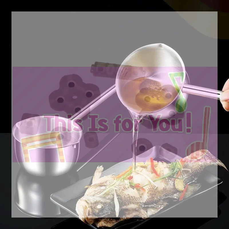 【MA】Stainless Steel Hot Oil Spoon With Extended Handle Anti Burning Anti Splashing Small Pot For Oil Pouring Kitchen Tool