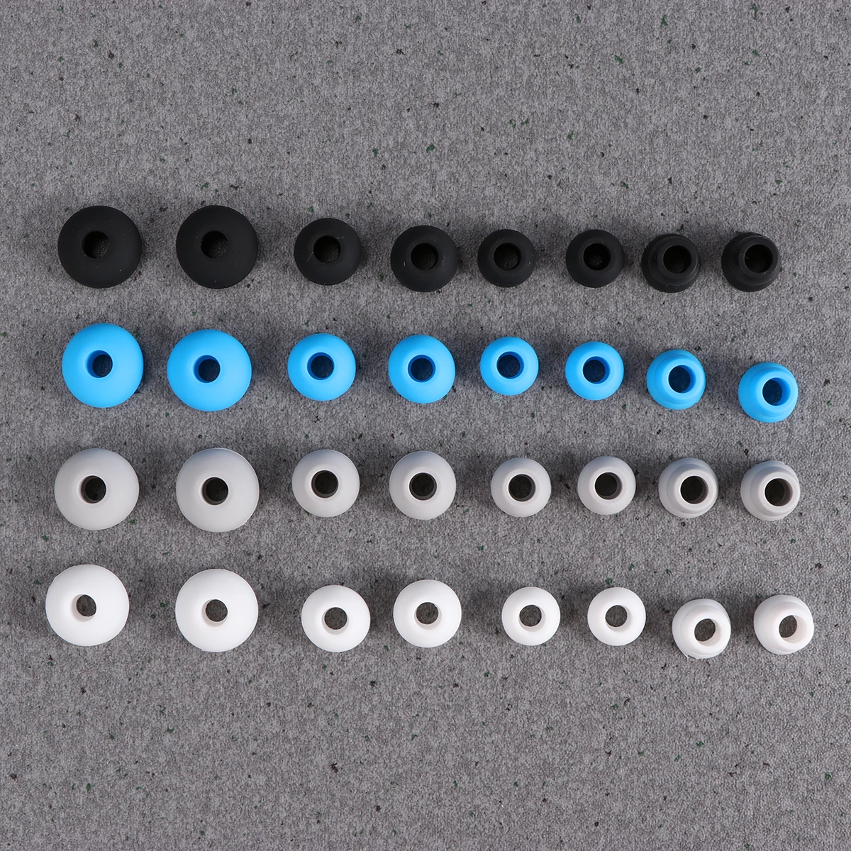 

32Pcs Silicone Earphone Caps Comfort Fit Secure for Running Music Calling Ideal Replacement Tips Compatible with 3 Black White