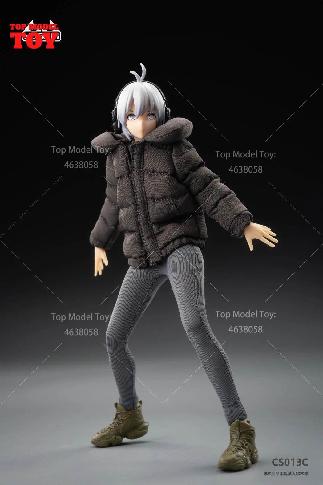 Auf Lager hasuki cs013 Winter lässige Daunen jacke im Maßstab 1/12 mit Yoga hosen Kleidung Modell für 6 ''Mädchen Action Figuren puppen