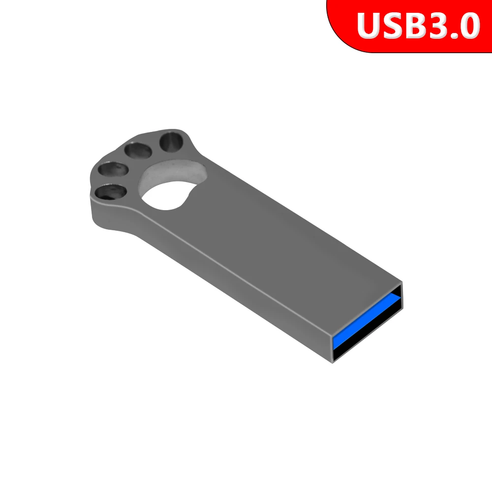محرك فلاش USB3.0 بندريف فضي القط باو 64 جيجابايت محرك القلم مقاوم للماء المعادن U القرص ذاكرة USB Cle الذاكرة Usb عصا 64 جيجابايت