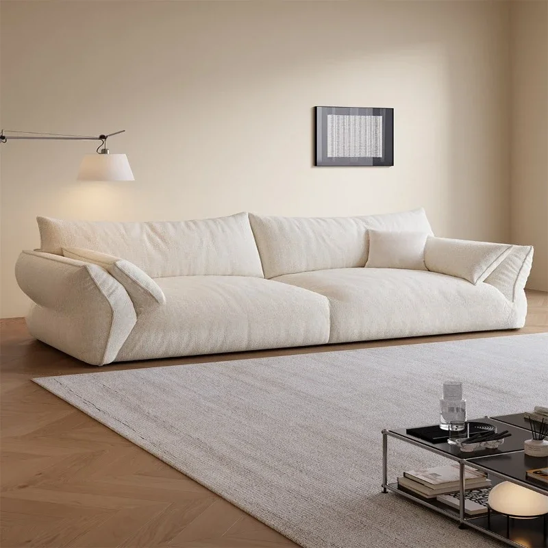 

Fabric sofa small apartment living room straight row down sofa