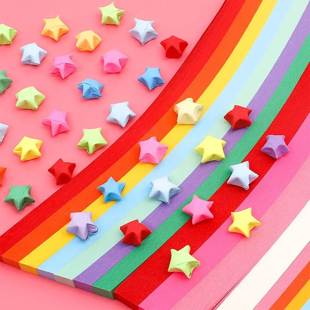 540PCS Gradient Color Star Origami Paper Art Craft Paper Double Side Star Paper Strip DIY Handmade ucky Stars Folding Paper