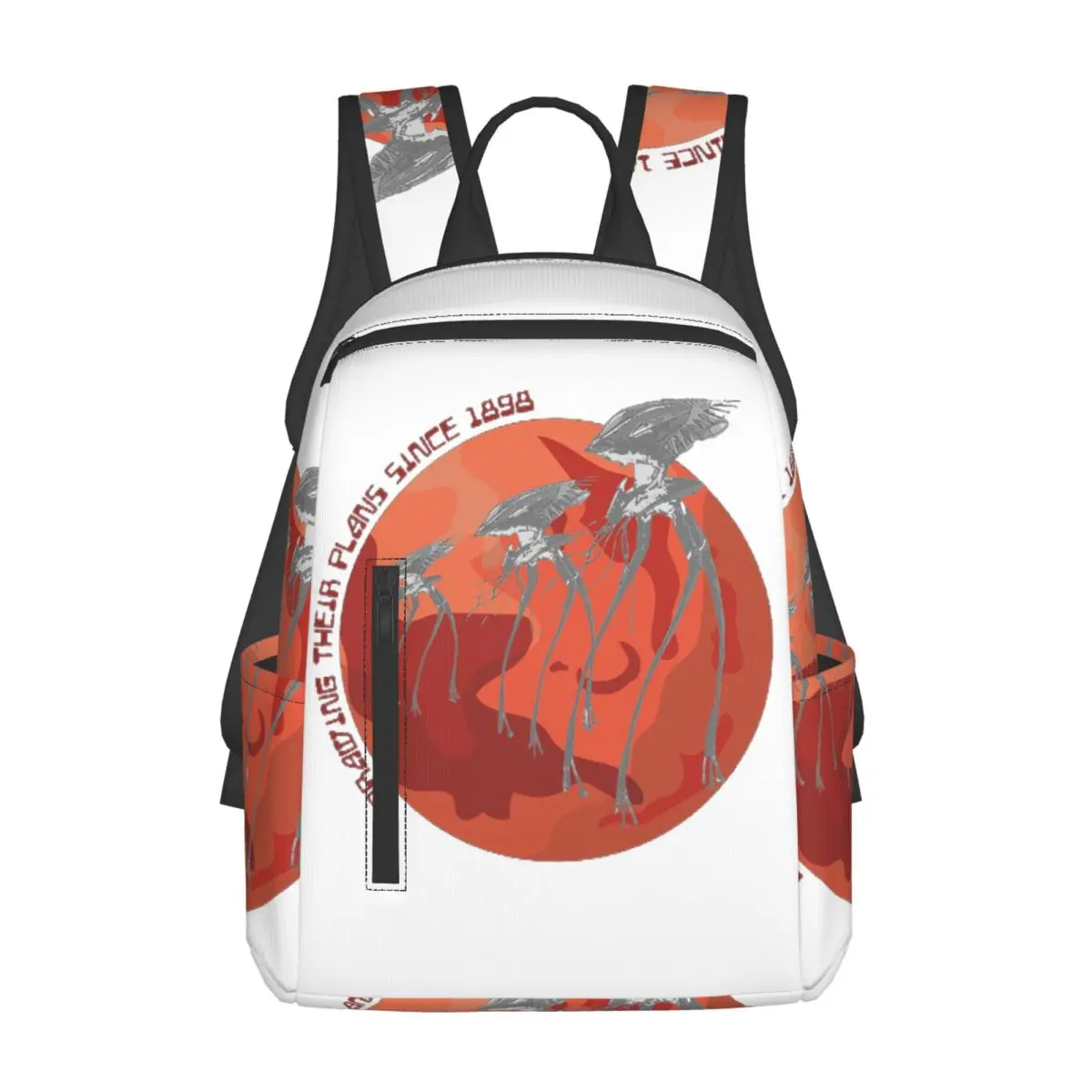 War Of The Worlds Drawing Their Plans Since 1898 Backpack Daypack Large Capacity BookBag School Bag Shoulder Bags for Men Women