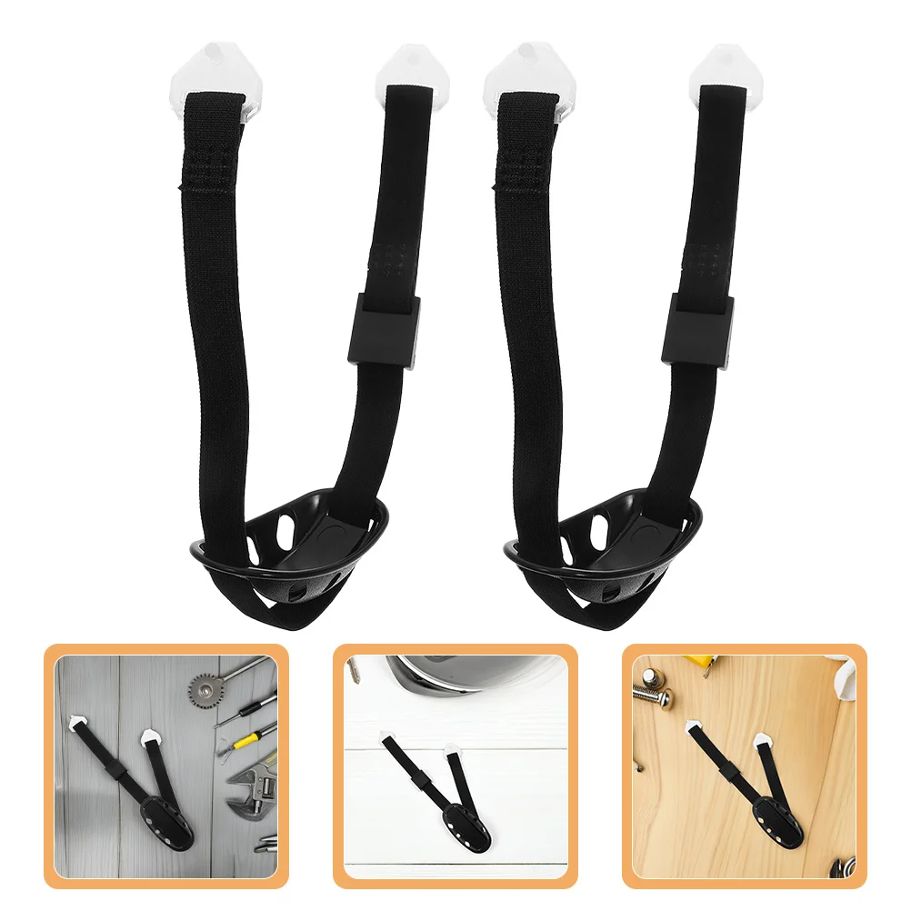 

2pcs Safety Chin Strap Adjustable Elastic Buckle For Construction Worker Hard Hat Bike Replacement Black
