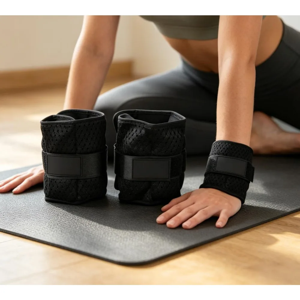 2.5LB Each Pair Total 5LB Adjustable Ankle Wrist Weights With 6 Removable Weight Packs Neoprene Hook & Loop Strap Sweat Resistant Fitness Resistance Weights For Muscle Toning Stamina Training