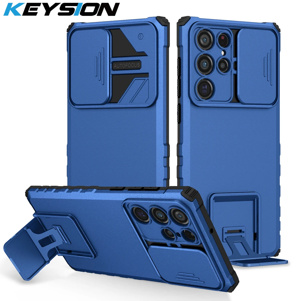 

KEYSION Shockproof Case for Samsung S23 Ultra S24 S22+ S21 FE Note 20 Push Pull Phone Cover for Galaxy A53 A73 A33 A13 A52S A12