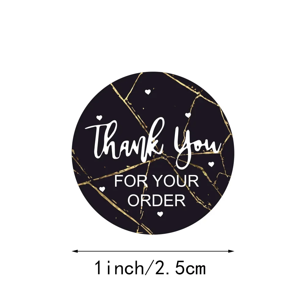 100-500pcs Round Thank You for Your Order Stickers Thank You Sticker Seal Labels for Small Business Package Stationery Stickers