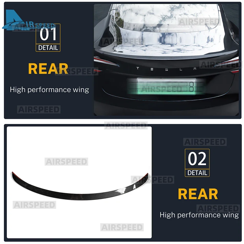 

Наклейка на спойлер из углеродного волокна ABS для Tesla Model Y Juniper Performance Version 2025 2026-UP, аксессуары для крышки