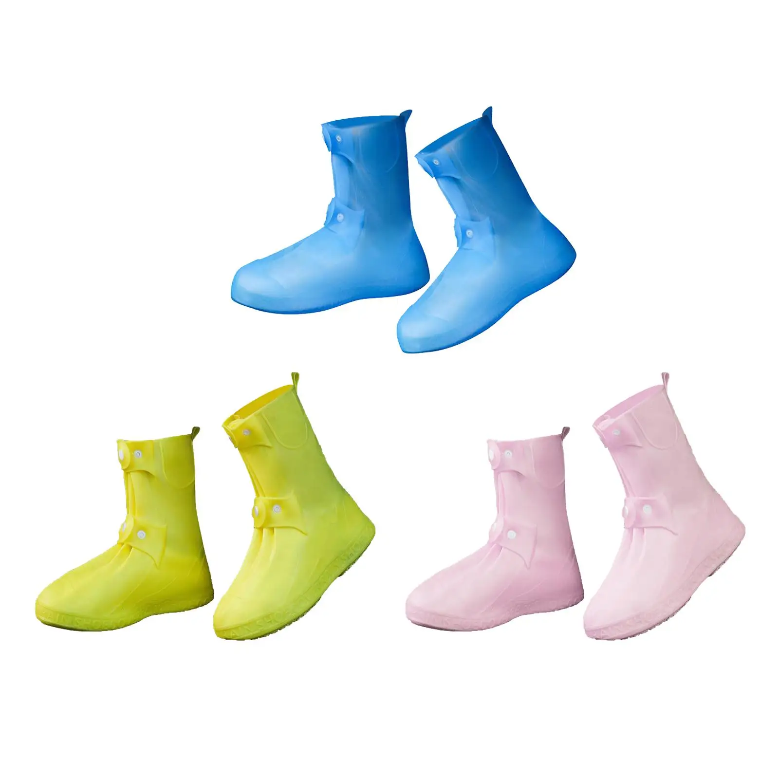 Reusable Shoe Covers, Waterproof Overshoes with Button, Outdoor Shoe Protectors Not Slip Rain Boot for Men Women