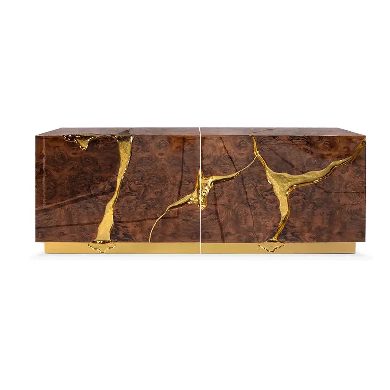Side cabinet Modern simple light luxury villa stainless steel art personalized entrance cabinet