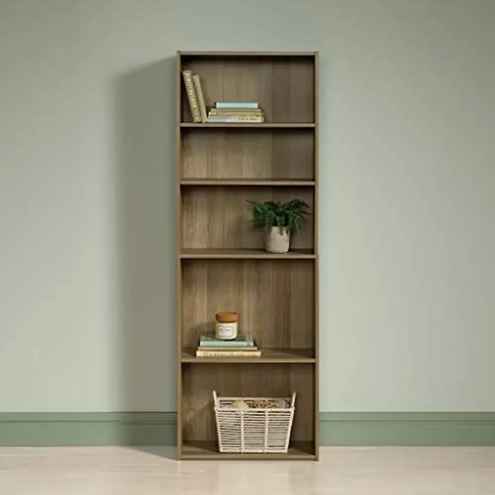 Adjustable Bookshelf Summer Oak Finish 5 Shelves 24.5