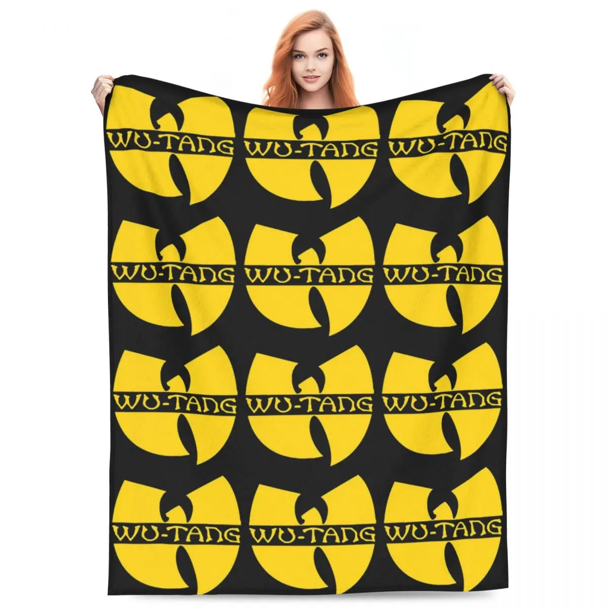 Wu Tang Clan Print Blanket Flannel Sofa Throw Blanket Warm for Couch Bedding Outdoor Throws Bedspread Quilt