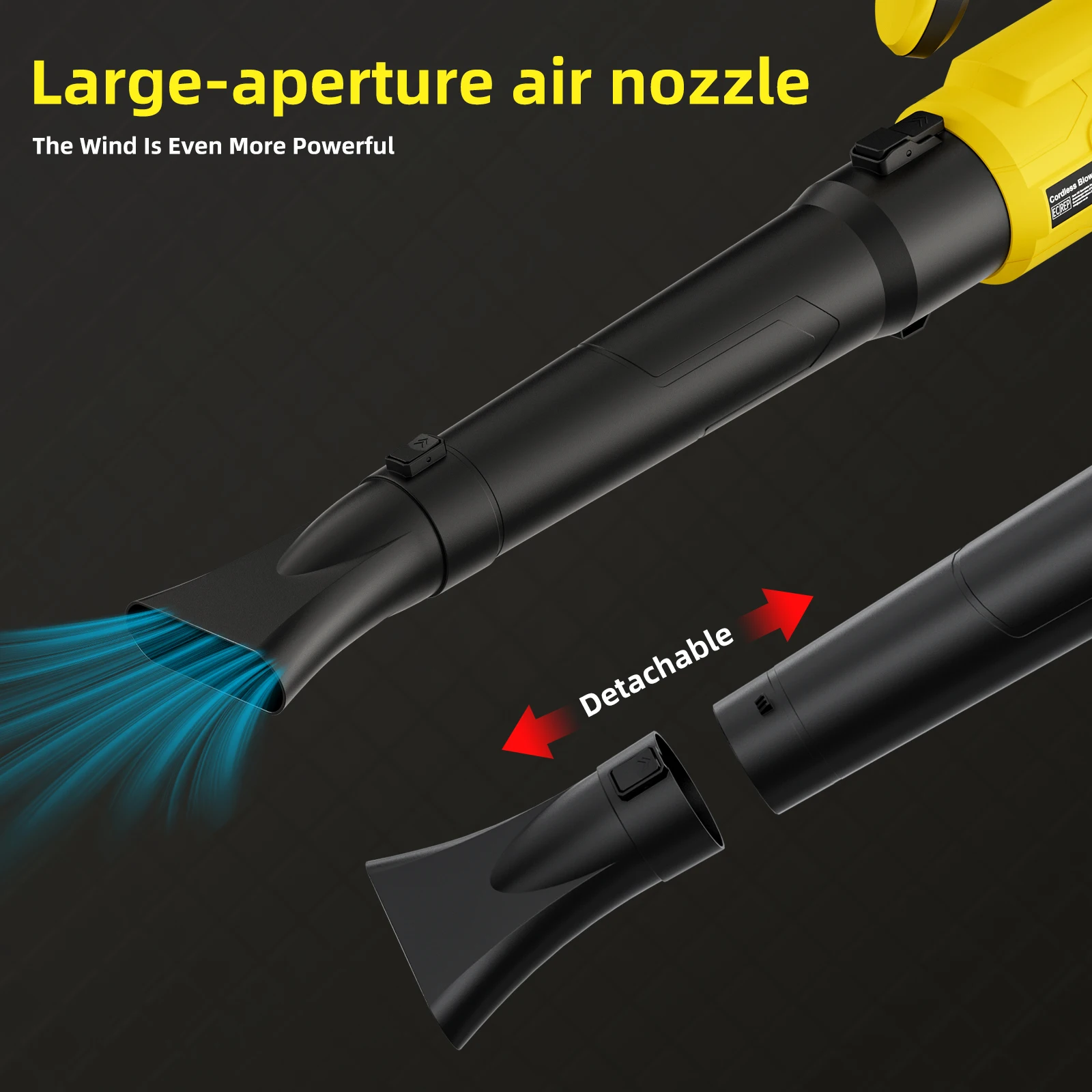 منفاخ أوراق الشجر اللاسلكي لبطارية ديوالت 18 فولت 3 سرعات منفاخ مدفع محمول قوي للغاية لأداة تنظيف أوراق الغبار والثلج