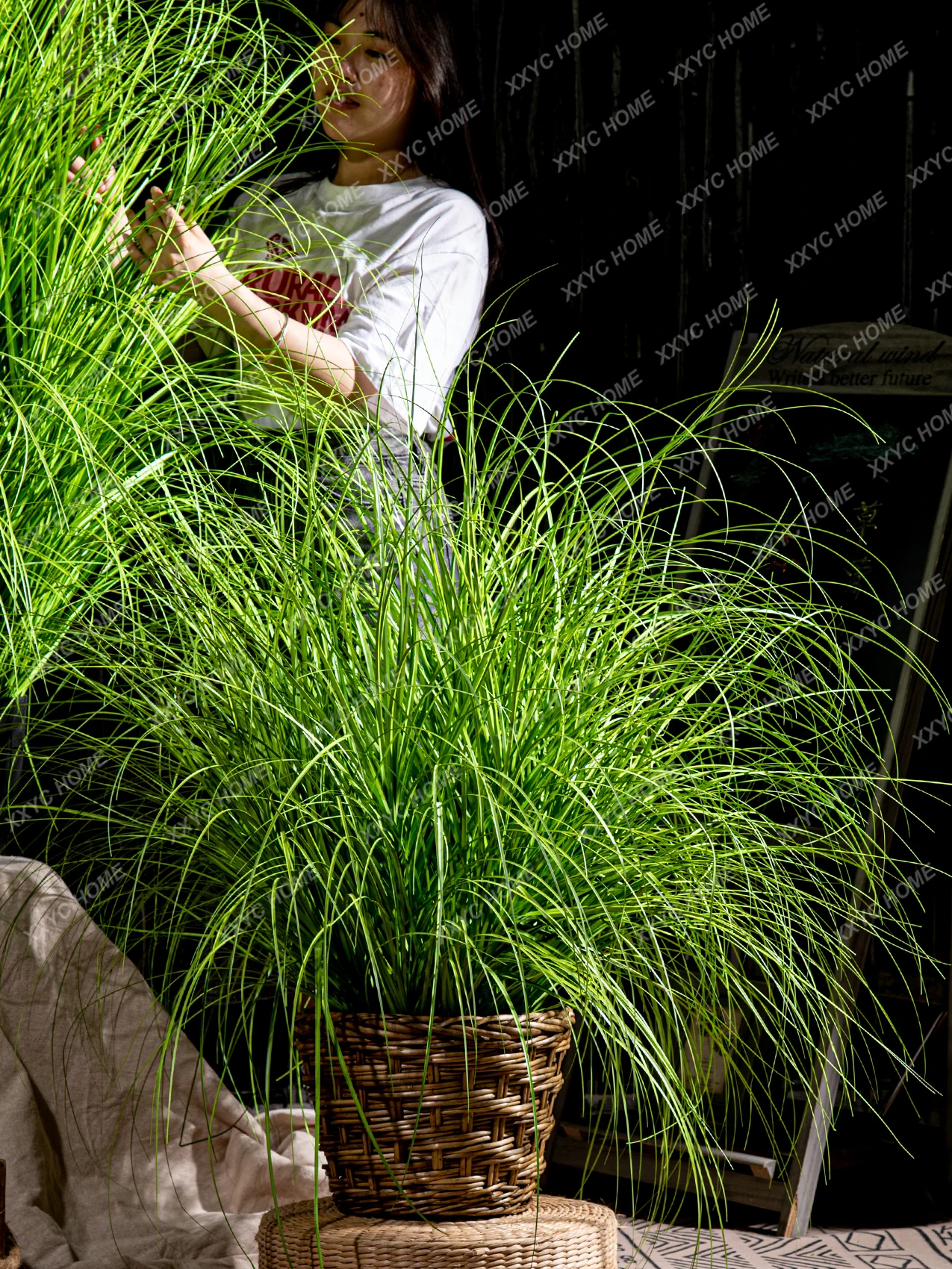 Artificial Reed Dogtail Grass Green Plant Bionic Fake Trees Plant Living Room Decoration Indoor Landscape Floor Ornaments