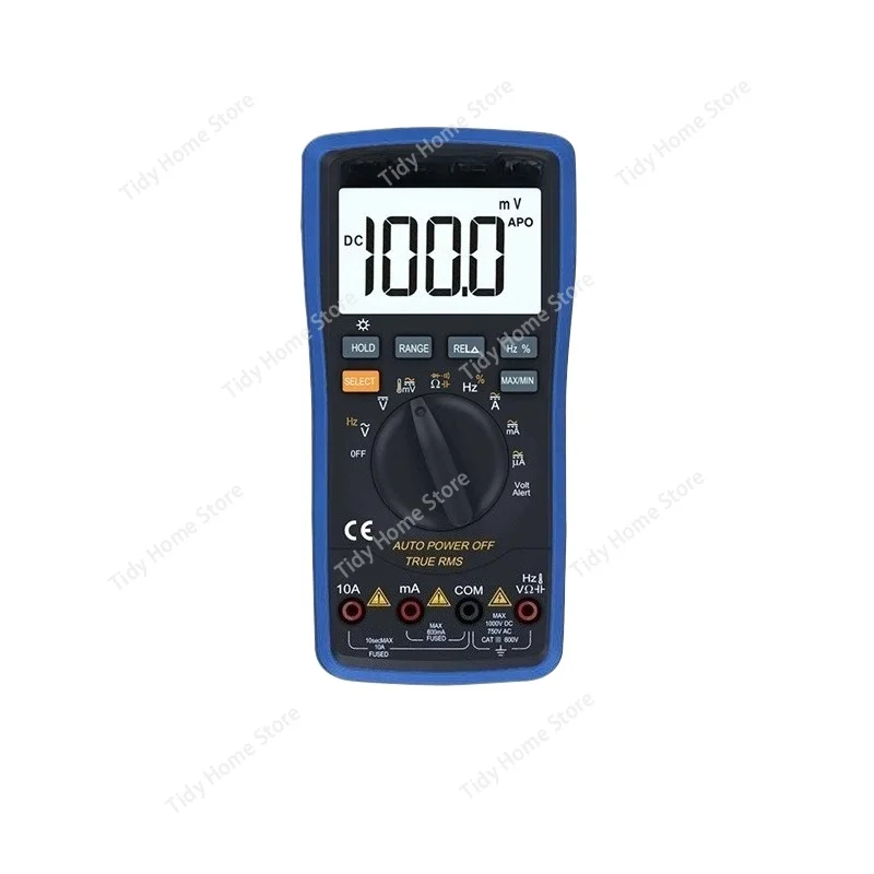 

The DT-17N automatic range digital multimeter measures capacitance, voltage and current with digital display leads